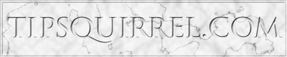 Header image with the TipSquirrel site name chiseled into a marble texture