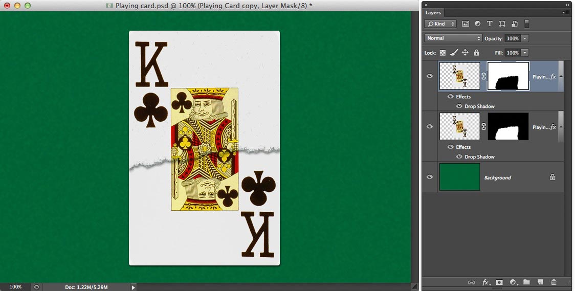 Image showing the whole playing card torn in the middle
