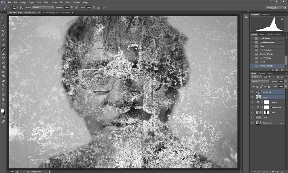 Wet plate collodion effect in Photoshop tutorial