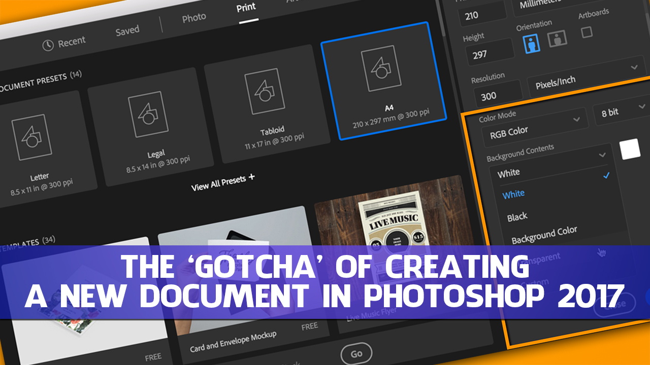 The 'Gotcha' of Creating A New Document in Photoshop 2017 - TipSquirrel